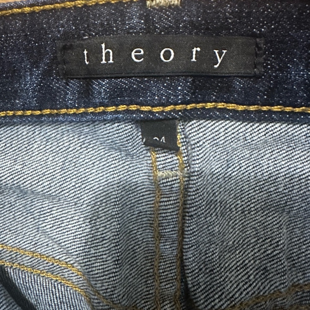 Theory Dark Wash Fit and Flare/Bootcut Jeans - Picture 6 of 7